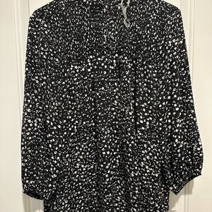 Staccato Black and White Patterned Top